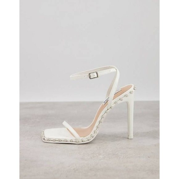 Steve Madden | Shoes | Steve Madden Zelle Crystal High Heel In White 6 Asis  | Poshmark